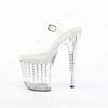 Pleaser - FLAMINGO808TDRS Ankle strap sandal, Pole dance shoes - White/Transparent Product image